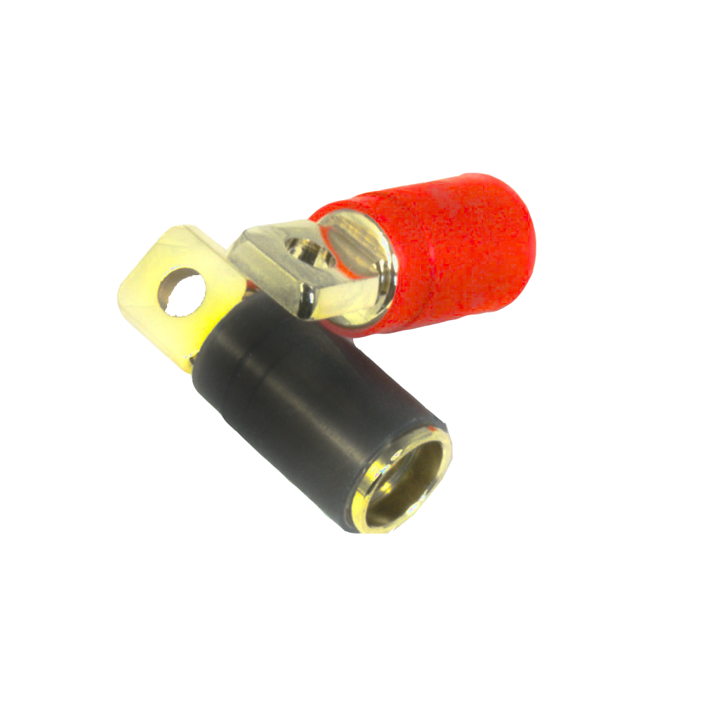 thumbnail interactive-video image 1 of 225FWY 1/0 AWG Platinum Ring Terminals – 100 Pack, 3/8 Stud, Gold, Blue Insulated Boot 1 of 4