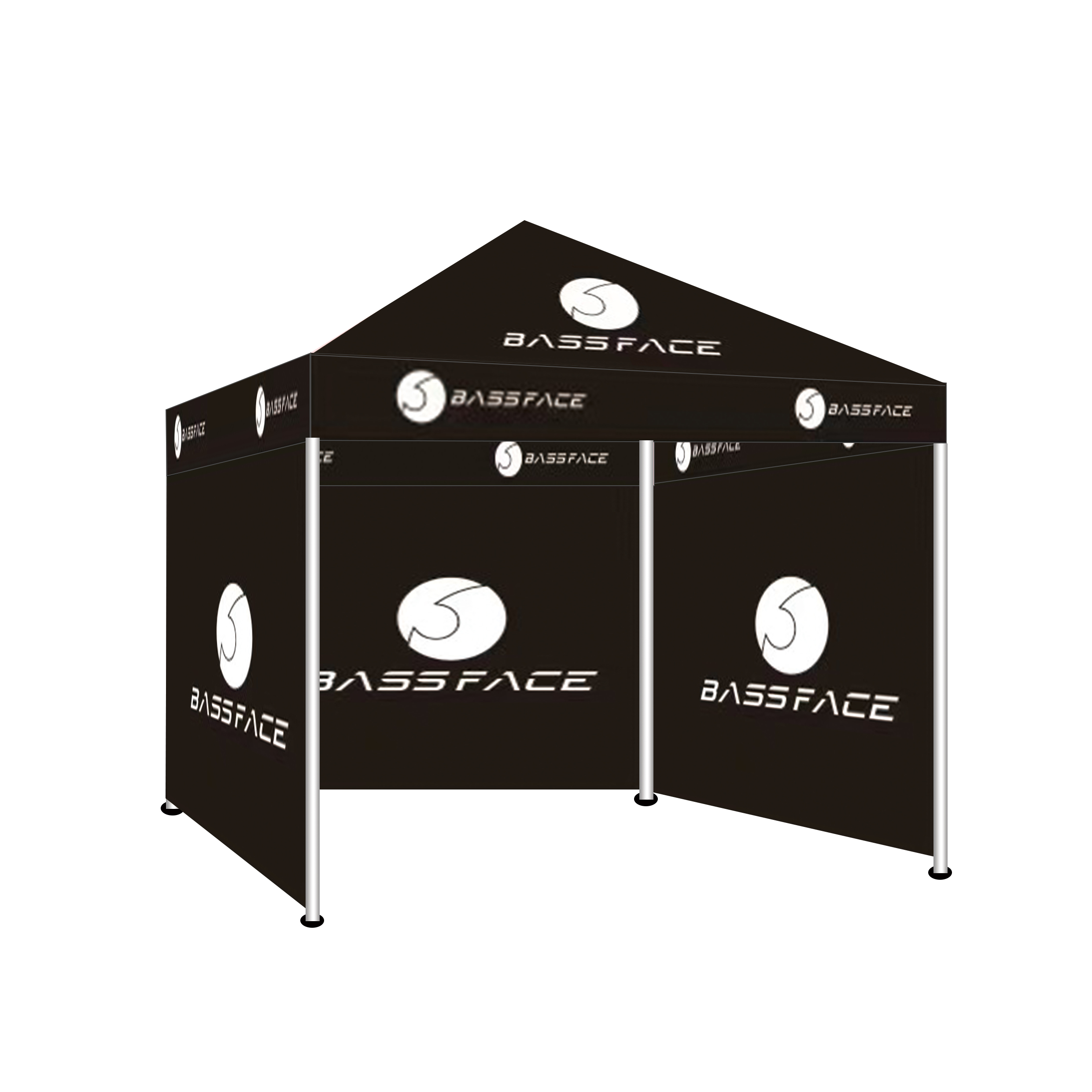 BFT.2 Black Standard Logo Steel Framed 3m x 3m Show Tent