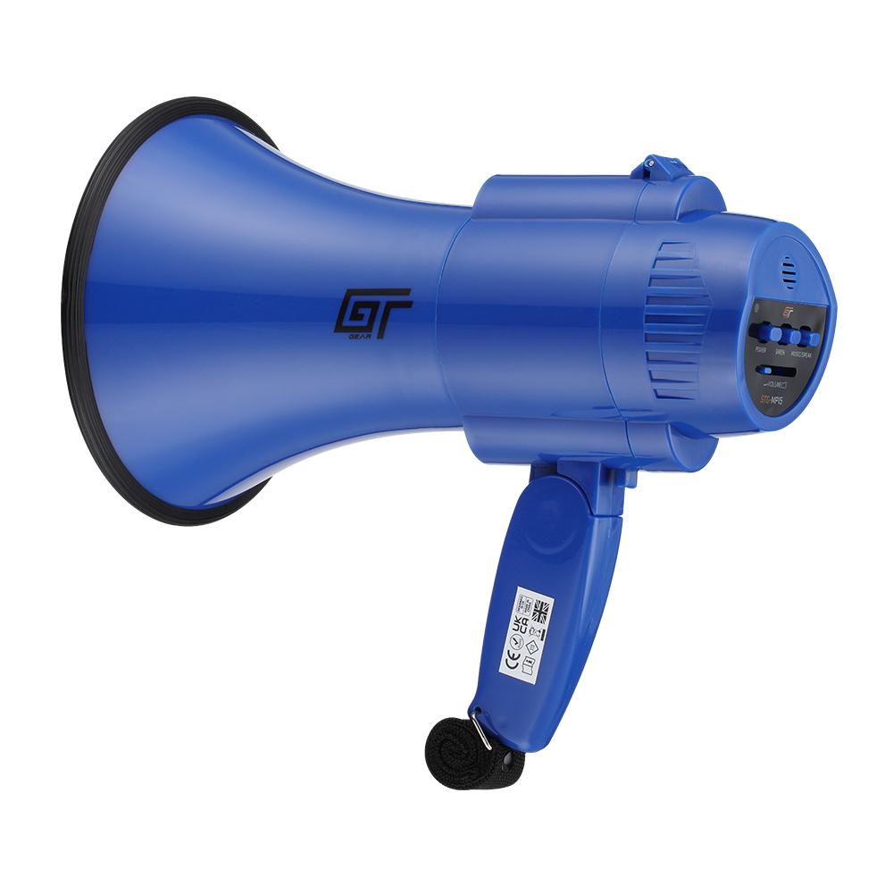 GT Gear GTG-MP15B 30W Battery Powered High Power Handheld Megaphone (Blue)