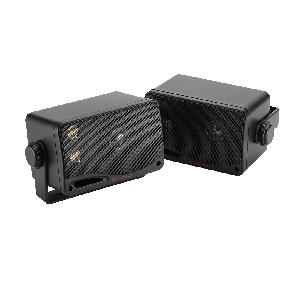 GT Audio GT-BX24B 4Ohm 2x50w RMS 3-Way Weatherproof Outdoor Box Speakers (Black) Pair