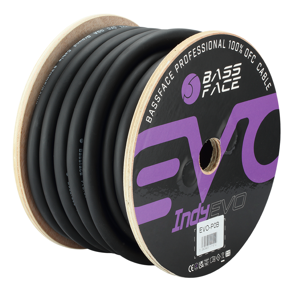 EVO-P0B 100% OFC 0AWG (53mm) Black Earth Cable 4655 Strand 15m Roll