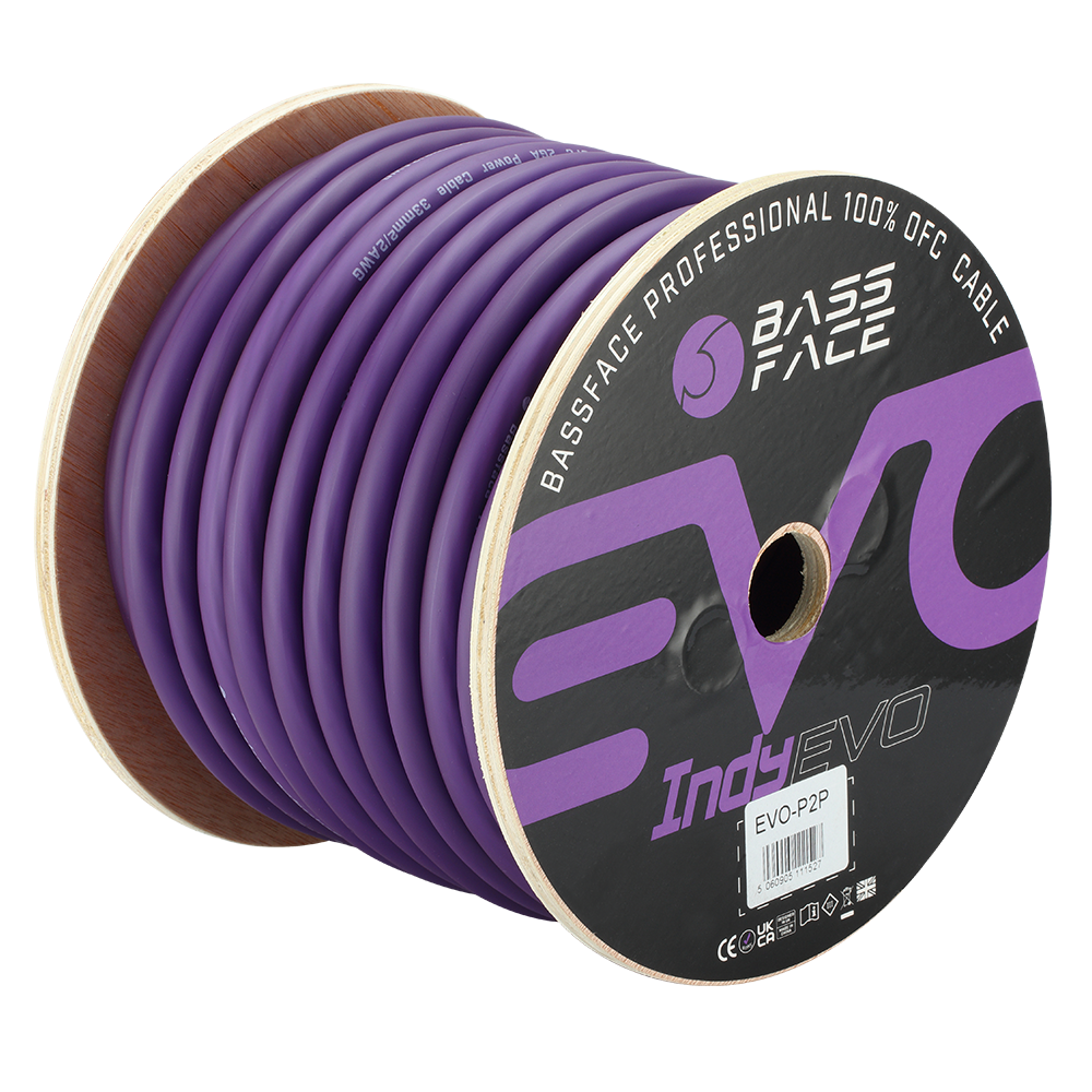 EVO-P2P 100% OFC 2AWG (33mm) Purple Power Cable 2940 Strand 30m Roll
