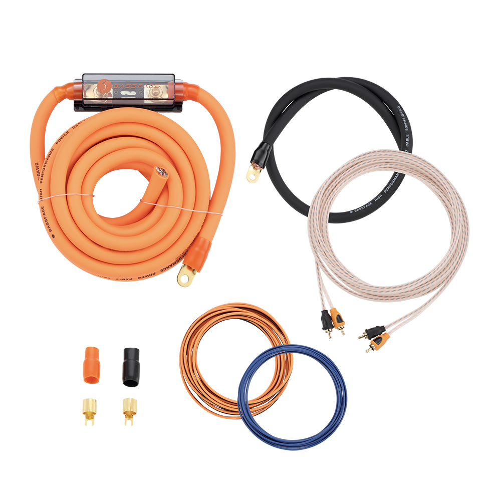 VOLT/0 0AWG (53mm) 150A ANL Fused Prewired & Crimped 5m Super Flexible Amplifier Wiring Kit (30%OFC/2989 Strand)